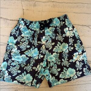 Vilebrequin Black and Aqua Floral Swim Shorts